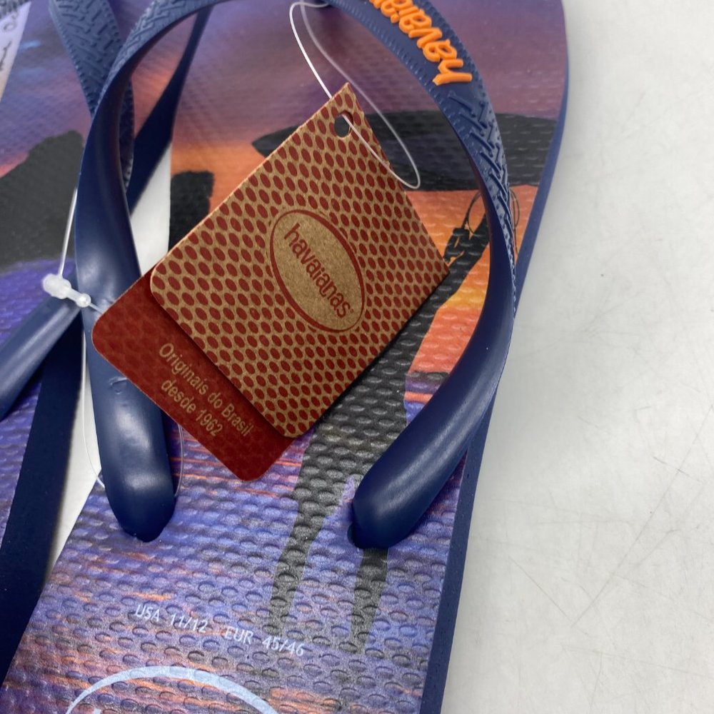 Havaianas Hype Navy Blue Flip Flops Men's Size 11/12 or 13 - Picture 8 of 9